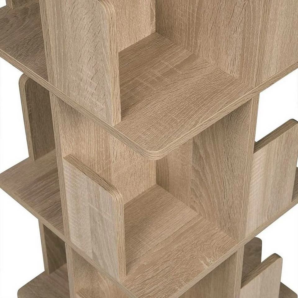 EUGAD Bücherregal, Raumteiler Standregal mit 3 Ebenen, 360° frei drehbar, MDF, Natur 8 EUGAD Bücherregal, Raumteiler Standregal mit 3 Ebenen, 360° frei drehbar, MDF, Natur – Bild 6