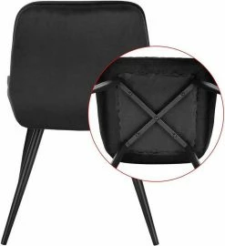 EUGAD Esszimmerstuhl (2 Stück), Polsterstuhl Küchenstuhl Wohnzimmerstuhl mit Rückenlehne, Sitzfläche aus Samt, Retrostuhl mit Metallbeine für Esszimmer Wohnzimmer, Schwarz Dunkelgrau, Dunkelgrün -EUGAD Verkäufe 74bf3b4c ed4a 52df b89f c44da91a30f1