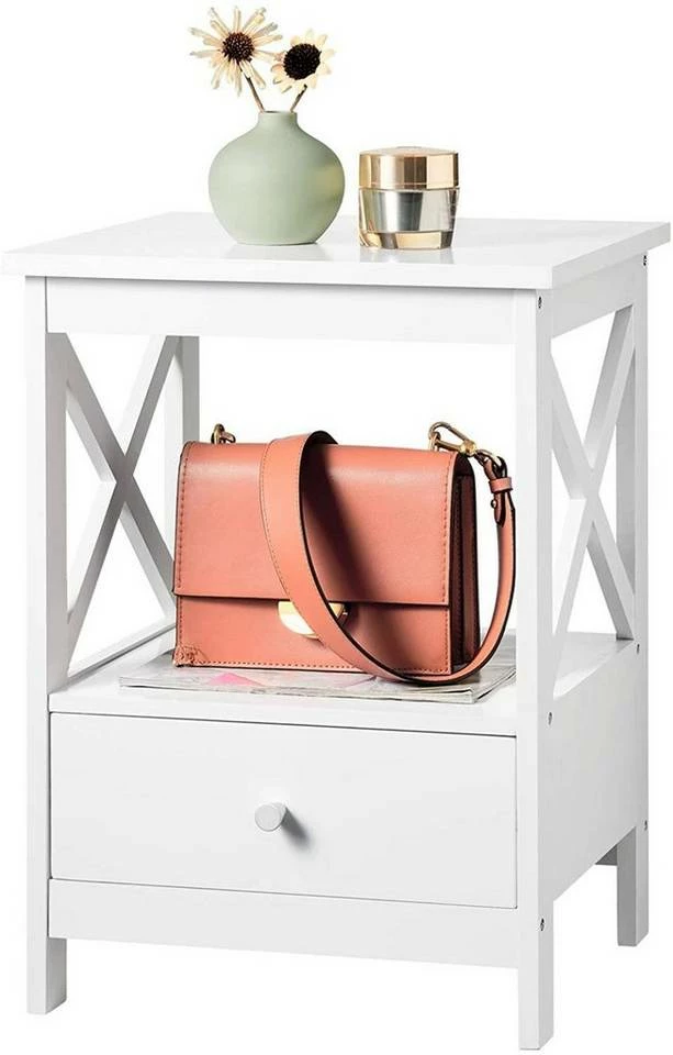EUGAD Nachttisch, 2er-Set Beistelltisch Nachtschrank Nachtkommode Sofatisch aus MDF mit Schublade und Ablage für Schlafzimmer oder Wohnzimmer Weiß 10 EUGAD Nachttisch, 2er-Set Beistelltisch Nachtschrank Nachtkommode Sofatisch aus MDF mit Schublade und Ablage für Schlafzimmer oder Wohnzimmer Weiß – Bild 8