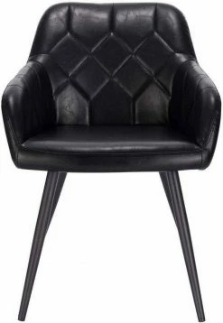 EUGAD Esszimmerstuhl, aus Kunstleder mit Armlehnen und Rückenlehne Gestell aus Metall Schwarz Braun, Dunkelbraun, Dunkelgrau -EUGAD Verkäufe 758d699e 0228 5647 80d8 a8e4caadb642