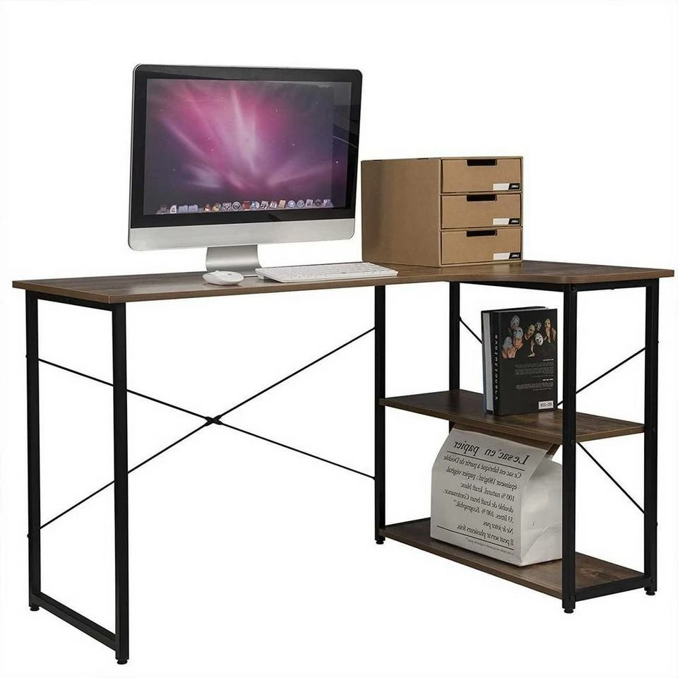 EUGAD Schreibtisch, mit Bücherregal 120x74x71,5 cm Schwarz Marmor Holz Vintage 17 EUGAD Schreibtisch, mit Bücherregal 120x74x71,5 cm Schwarz Marmor Holz Vintage – Bild 15