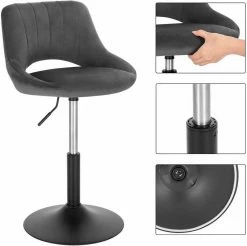 EUGAD Barhocker (4 St), Barstuhl Barsessel Sessel Loungesessel höhenverstellbar Clubsessel Cocktailsessel Drehsessel Samt Sitzhöhe 40–55 cm Schwarz Dunkelgrau, Rosa -EUGAD Verkäufe 75b0ac82 8b13 4361 ae36 935379d6bb6d
