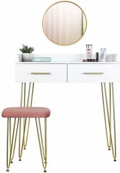 EUGAD Schminktisch, mit 3 Schubladen Tischplatte 100x40cm, Kosmetiktisch für Schlafzimmer, Weiß -EUGAD Verkäufe 75c76746 6ab9 5774 8921 36bb50439939