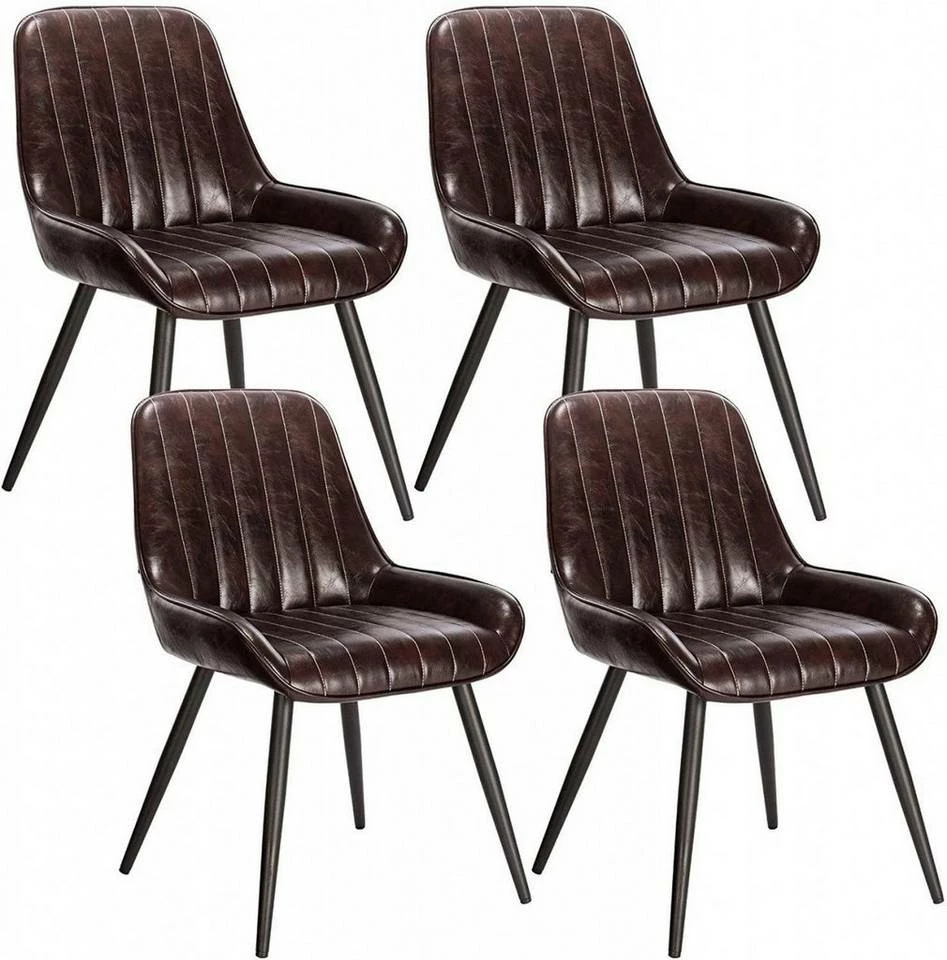 EUGAD Esszimmerstuhl, 4 Stücke Retro Küchenstuhl Sitzfläche aus PU mit Metallbeine Schwarz Braun, Dunkelbraun, Dunkelgrün, Grau 17 EUGAD Esszimmerstuhl, 4 Stücke Retro Küchenstuhl Sitzfläche aus PU mit Metallbeine Schwarz Braun, Dunkelbraun, Dunkelgrün, Grau – Bild 15