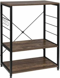 EUGAD Küchenregal, Standregal Bäckerregal, Industrie Design, MDF, Metall, Vintage