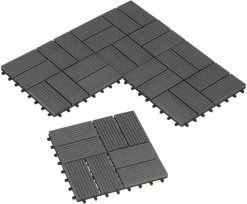 EUGAD WPC-Fliesen, 11 Stück WPC Terrassenfliesen Klickfliesen 30x30cm Hellgrau Anthrazit, Coffee, Dunkelgrau -EUGAD Verkäufe 77270d03 f806 5391 a8cb c527c0644d13