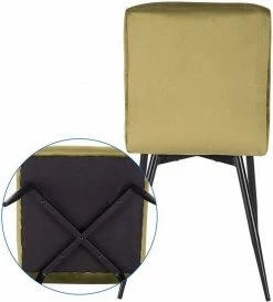 EUGAD Esszimmerstuhl (2 Stück), Polsterstuhl Wohnzimmerstuhl Samtstuhl Sessel mit Rückenlehne, Metallbeine, Sitzfläche aus Samt, Dunkelgrün Blau, Creme, Dunkelgrau, Dunkelgrün, Hellgrau, Rosa -EUGAD Verkäufe 775ac1c2 619d 5d7f 9b65 e47d3b1882bd