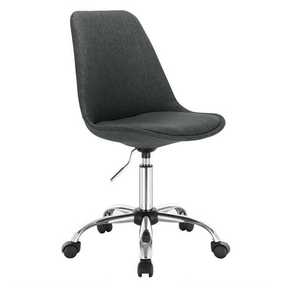 EUGAD Schreibtischstuhl, Arbeitshocker, Stoffbezug, 360° drehbar, Dunkelgrau Duneklgrau, Hellgrau 3 EUGAD Schreibtischstuhl, Arbeitshocker, Stoffbezug, 360° drehbar, Dunkelgrau Duneklgrau, Hellgrau