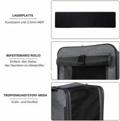 EUGAD Tiertransporttasche bis 8,00 kg, Katzenrucksack & Katzentragetasche Hunderucksack Hundetragetasche Haustiertasche Faltbare Transporttasche Reisetasche Traglast Oxford Dunkelgrau 45x25x35cm -EUGAD Verkäufe 77d0fd1c 25b3 4381 989a 55908917929b