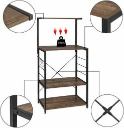 EUGAD Küchenregal, Standregal Bäckerregal mit 4 S-Haken, Industrie-Design, Vintage 11 EUGAD Küchenregal, Standregal Bäckerregal mit 4 S-Haken, Industrie-Design, Vintage -EUGAD Verkäufe 784ca7a5 92be 50e9 815a a652299c276e