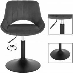 EUGAD Barhocker (4 St), Barstuhl Barsessel Sessel Loungesessel höhenverstellbar Clubsessel Cocktailsessel Drehsessel Samt Sitzhöhe 40–55 cm Schwarz Dunkelgrau, Rosa -EUGAD Verkäufe 78735e11 f2b5 4bba 8643 39b9ae33fe66
