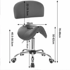 EUGAD Arbeitshocker (1er-Set), Sattelhocker mit Rückenlehne gepolstert höhenverstellbar aus Kunstleder Schwarz Grau, Weiß -EUGAD Verkäufe 78b39abd 2fe6 5454 8164 11894251a1b8