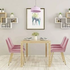 EUGAD Esszimmerstuhl, 4 Stücke Retro Küchenstuhl Sitzfläche aus Samt mit Metallbeine Dunkelgrün Bordeaux, Dunkelgrau, Dunkelgr&uuml;n, Hellgrau, Rosa, Schwarz -EUGAD Verkäufe 7927485c 1e1b 5814 9f7c bc898377c739