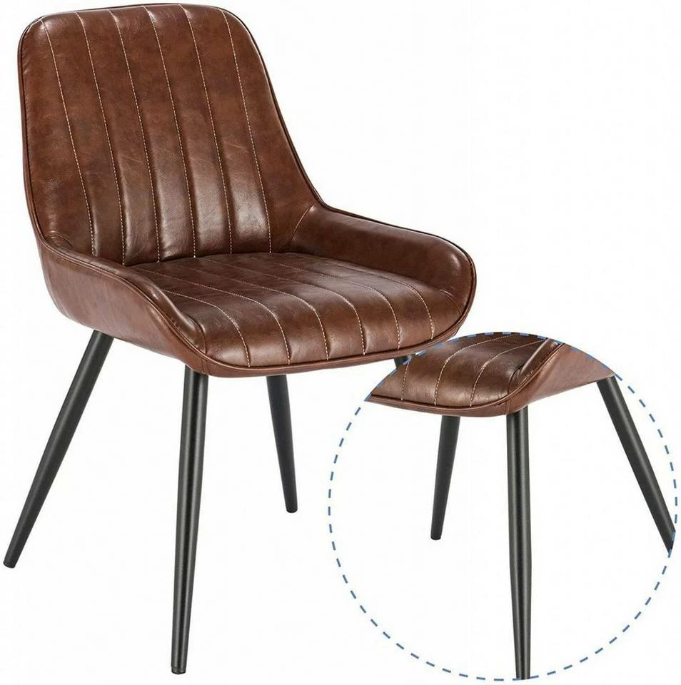 EUGAD Esszimmerstuhl, 4 Stücke Retro Küchenstuhl Sitzfläche aus PU mit Metallbeine Schwarz Braun, Dunkelbraun, Dunkelgrün, Grau 28 EUGAD Esszimmerstuhl, 4 Stücke Retro Küchenstuhl Sitzfläche aus PU mit Metallbeine Schwarz Braun, Dunkelbraun, Dunkelgrün, Grau – Bild 26