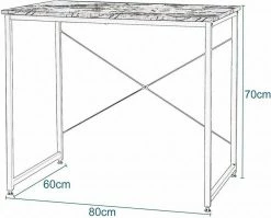 EUGAD Schreibtisch, Computertisch Esstisch Holz Stahl 80x60x70 cm Holz Vintage+schwarz Hell Eiche+schwarz, Hell Eiche+weiß, Marmor+schwarz -EUGAD Verkäufe 799d60da 4b18 54ca 8446 1b45a36e77fb