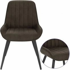 EUGAD Esszimmerstuhl, Polsterstuhl 2er-Set,Sitzfläche aus Stoffbezug Anthrazit, Dunkelbraun, Dunkelgrau -EUGAD Verkäufe 79a05fb0 d8ee 54f5 ba2a 204317da3b3a