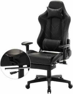 EUGAD Gaming Chair, Bürostuhl, Gaming Stuhl, Kunstleder, mit einstellbaren Armlehnen Rot Blau, Schwarz, Wei&szlig; -EUGAD Verkäufe 7a19d861 8acd 587e b6fa c21aaa79b2af