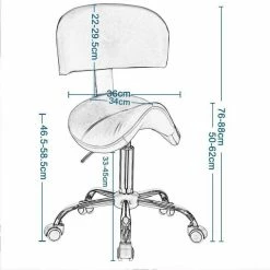 EUGAD Arbeitshocker (1er-Set), Sattelhocker mit Rückenlehne gepolstert höhenverstellbar aus Kunstleder Schwarz Grau, Weiß -EUGAD Verkäufe 7ad4b8d6 68f9 5f16 b17e f57a0944b0d9