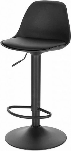 EUGAD Barhocker, mit Rückenlehne, Barstühle Höhenverstellbar und 360° Drehbar, Zeitgenössisch für Esszimmer, Bar Schwarz Grau