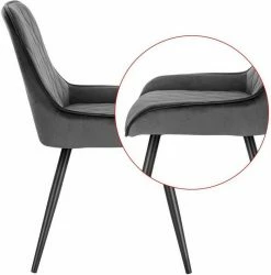 EUGAD Esszimmerstuhl (2 Stück), Polsterstuhl Küchenstuhl Wohnzimmerstuhl mit Rückenlehne, Sitzfläche aus Samt, Retrostuhl mit Metallbeine für Esszimmer Wohnzimmer, Schwarz Dunkelgrau, Dunkelgrün -EUGAD Verkäufe 7b0a6140 ad04 5c03 96ed be9e6f0fb829