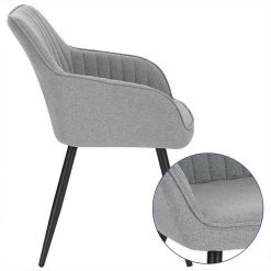 EUGAD Esszimmerstuhl, Küchenstuhl aus Leinen mit Armlehne Dunkelgrau, Hellgrau -EUGAD Verkäufe 7b8adc50 981c 5f7d 923d 8319f3806d4d