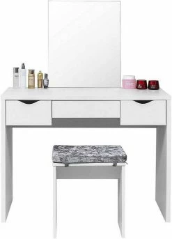 EUGAD Schminktisch, mit Hocker einem große Spiegel und 3 großen Schubladen Weiß-Eiche Eiche-Weiß, Weiß, Weiß-Eiche 26 EUGAD Schminktisch, mit Hocker einem große Spiegel und 3 großen Schubladen Weiß-Eiche Eiche-Weiß, Weiß, Weiß-Eiche -EUGAD Verkäufe 7bcf681b 9702 5aa9 afc3 5863a28f8a28