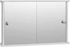 EUGAD Spiegelschrank Hängeschrank Badschrank mit Ablage aus Holz 56 x 36 x 14 cm weiß