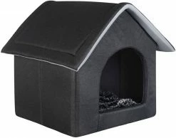 EUGAD Tierbett, Katzenhaus Katzenhöhle herausnehmbarer Matte Dunkelgrau, Hellgrau