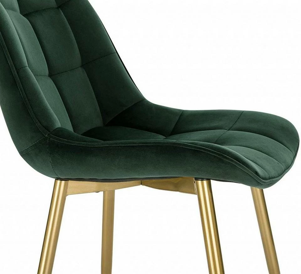 EUGAD Esszimmerstuhl, 4er-Set Küchenstühle Wohnzimmerstuhl mit Rückenlehne, Samt Sitzfläche, Gold Beine Grau Dunkelgrün, Rosa, Schwarz 28 EUGAD Esszimmerstuhl, 4er-Set Küchenstühle Wohnzimmerstuhl mit Rückenlehne, Samt Sitzfläche, Gold Beine Grau Dunkelgrün, Rosa, Schwarz – Bild 26