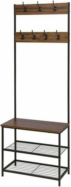 EUGAD Garderobenständer, (1 St), Kleiderständer, mit Haken, Schuhbank, Dunkelbraun 12 EUGAD Garderobenständer, (1 St), Kleiderständer, mit Haken, Schuhbank, Dunkelbraun -EUGAD Verkäufe 7d6c8ec8 8234 5629 b442 19b70201f0b2
