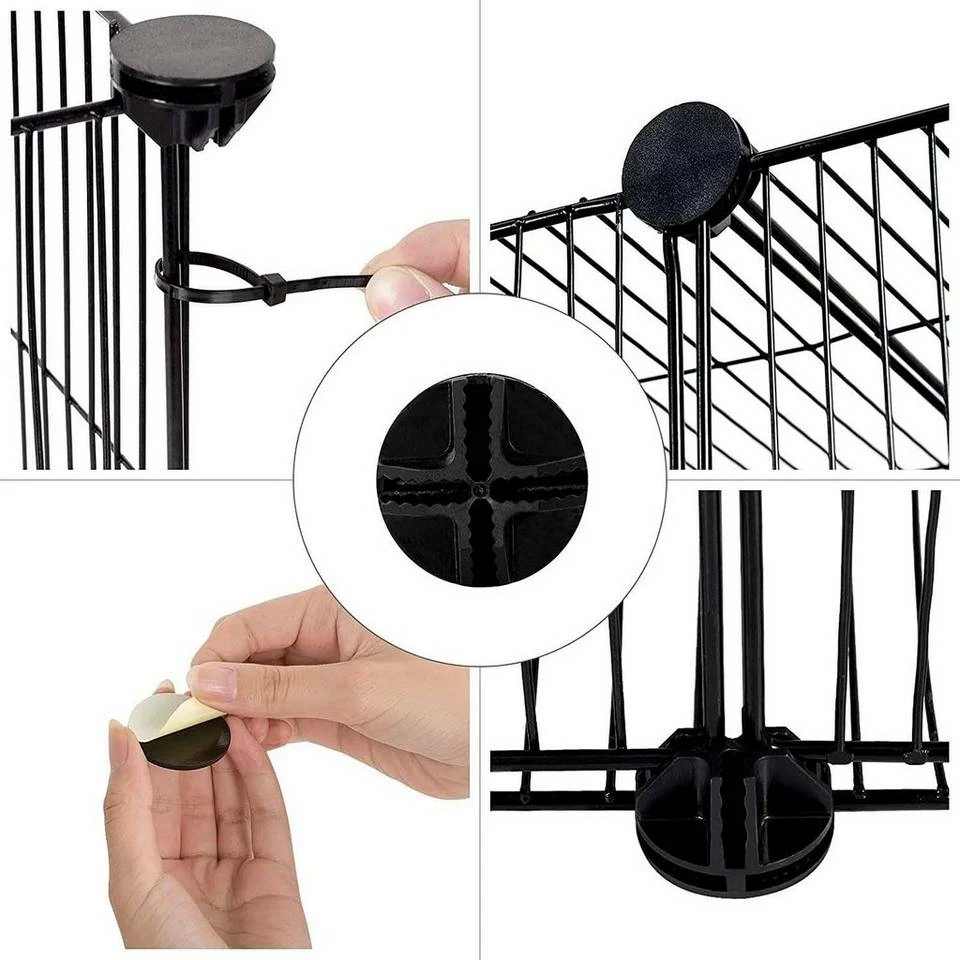 EUGAD Freigehege, DIY 16 Platten Schwarz Laufstall Kleintiere Schwarz 109x109x39cm 8 EUGAD Freigehege, DIY 16 Platten Schwarz Laufstall Kleintiere Schwarz 109x109x39cm – Bild 6