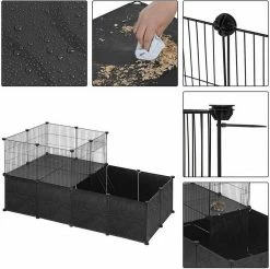 EUGAD Freigehege, mit Bodenplatten Kaninchen Hasen Meerschweinchen Welpenauslauf Laufgitter mit Tür&Treppe Doppelstöckig DIY Schwarz 38 Platten (35x35cm/Platte) 145x75x75 cm 14 EUGAD Freigehege, mit Bodenplatten Kaninchen Hasen Meerschweinchen Welpenauslauf Laufgitter mit Tür&Treppe Doppelstöckig DIY Schwarz 38 Platten (35x35cm/Platte) 145x75x75 cm -EUGAD Verkäufe 7f6d8d00 3704 5cbe b674 1d10e9ade001