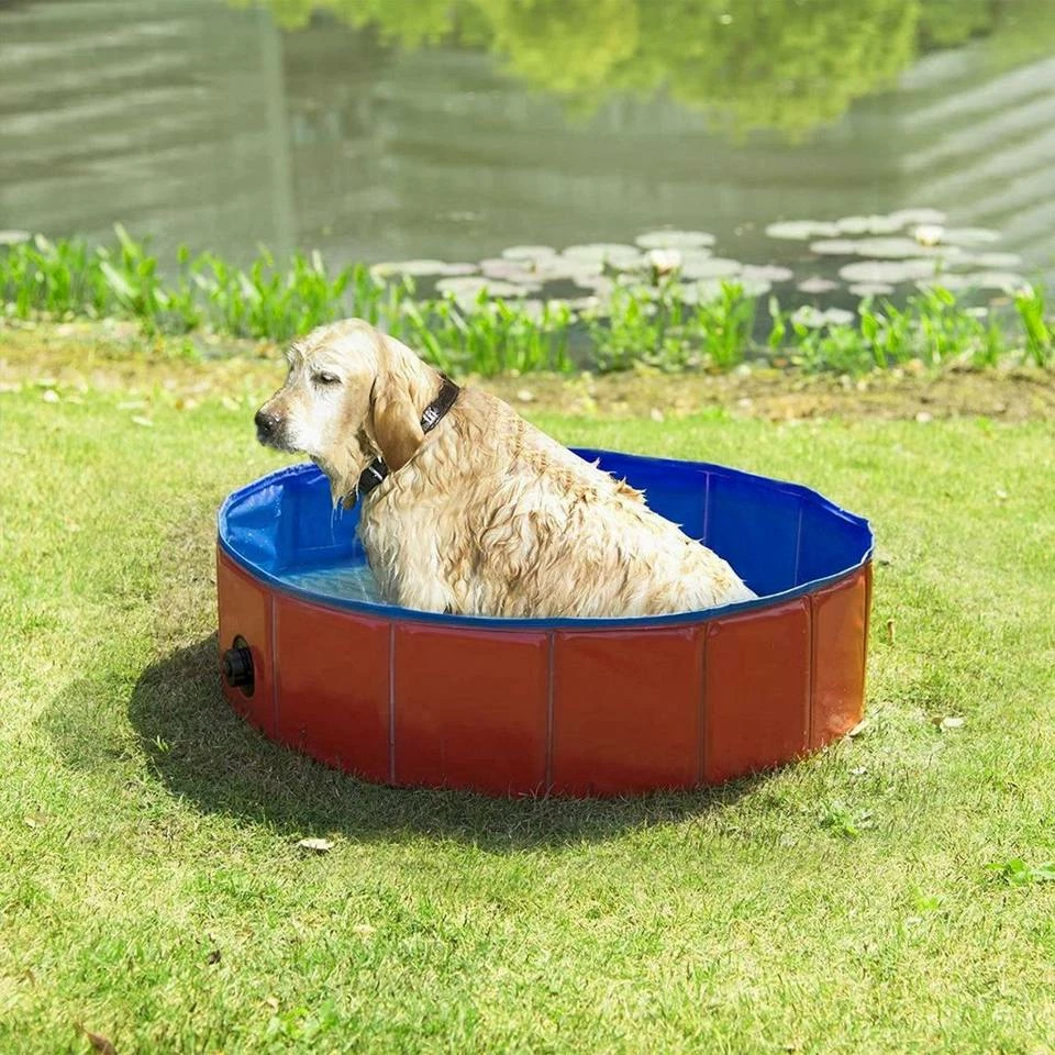 EUGAD Planschbecken, Hundepool Swimmingpool für Hunde Katzen rot 4 EUGAD Planschbecken, Hundepool Swimmingpool für Hunde Katzen rot – Bild 2