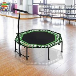 EUGAD Fitnesstrampolin, Fitness Trampolin Indoor Faltbar Ø 126cm mit höhenverstellbarem Haltegriff, leise Gummiseilfederung, belastbar bis 120 kg Grün, Schwarz -EUGAD Verkäufe 80499bca 1ba0 40d1 8219 ad3e3e8f3119