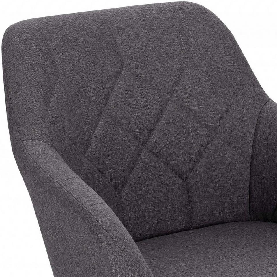 EUGAD Esszimmerstuhl (4 Stück), Wohnzimmerstuhl aus Leinen Polsterstuhl mit Armlehnen und Rückenlehne schwarze Gestell aus Metall Hellgrau Dunkelgrau 18 EUGAD Esszimmerstuhl (4 Stück), Wohnzimmerstuhl aus Leinen Polsterstuhl mit Armlehnen und Rückenlehne schwarze Gestell aus Metall Hellgrau Dunkelgrau – Bild 16