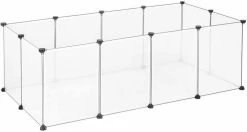 EUGAD Freigehege, Freigehege für Kaninchen Hasen Meerschweinchen Welpenauslauf DIY, 12 Platten 145 x 75 x 46 cm Grau, Schwarz, Transparent, Weiß -EUGAD Verkäufe 833d556f b03f 4ea0 82f5 5b1540efbda9