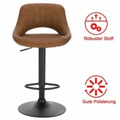 EUGAD Barhocker (2 St), 2er-Set 360° drehbar stufenlos höhenverstellbar mit Rückenlehne aus Kunstleder und Stahl Dunkelbraun Anthrazit, Grau -EUGAD Verkäufe 834eb072 5462 5340 bc6b 0832f691b994