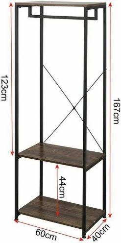 EUGAD Kleiderständer, Garderobenständer mit 2 Ablagen Holz Metall Schwarz-Hell Eiche Schwarz-Vintage, Weiß-Eiche -EUGAD Verkäufe 83a0fd45 57ea 5a18 9356 143704bd3be3