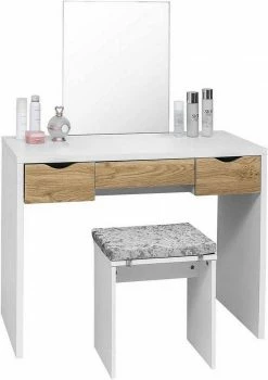 EUGAD Schminktisch, mit Hocker einem große Spiegel und 3 großen Schubladen Weiß-Eiche Eiche-Weiß, Weiß, Weiß-Eiche 24 EUGAD Schminktisch, mit Hocker einem große Spiegel und 3 großen Schubladen Weiß-Eiche Eiche-Weiß, Weiß, Weiß-Eiche -EUGAD Verkäufe 83c5d34a bef1 52d3 97de d416f8c48876