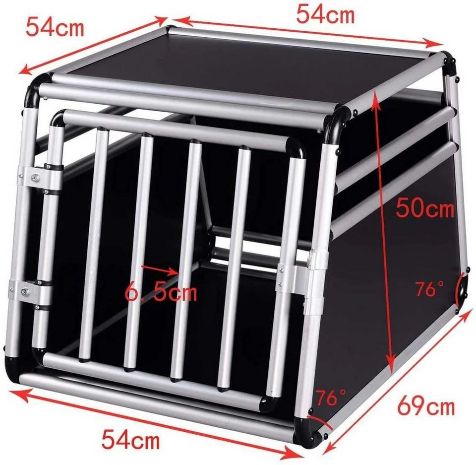 EUGAD Tierreisebox, Hundetransportbox Alu Hundebox Reisebox Autobox für kleine/mittlere Hunde Französische Bulldogge Beagle Terriers Dackel Shiba Inu 69 x 54 x 50 cm L Schwarz 4 EUGAD Tierreisebox, Hundetransportbox Alu Hundebox Reisebox Autobox für kleine/mittlere Hunde Französische Bulldogge Beagle Terriers Dackel Shiba Inu 69 x 54 x 50 cm L Schwarz – Bild 2