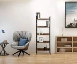 EUGAD Bücherregal, 1-tlg., Standregal, Küchenregal, 5 offenen Regalebenen, MDF, Metall, Schwarz Marmor Golden-Weißer Marmor, Vintage 29 EUGAD Bücherregal, 1-tlg., Standregal, Küchenregal, 5 offenen Regalebenen, MDF, Metall, Schwarz Marmor Golden-Weißer Marmor, Vintage -EUGAD Verkäufe 83fe19eb 9ba5 457d 942e 1d30af225faf