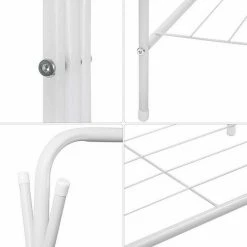 EUGAD Kleiderständer, Kleiderstange mit 2 Metallablagen Schwarz, Weiß -EUGAD Verkäufe 85524d77 8e02 5b03 a7a6 b0e5272fa48e