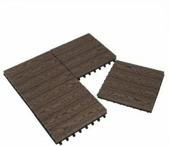 EUGAD WPC-Fliesen, WPC Fliesen Klickfliesen in Holzoptik 22 Stücke für 2m² Hellgrau Anthrazit, Braun, Coffee -EUGAD Verkäufe 85cdba54 136e 56b9 8c60 206de689a4a3