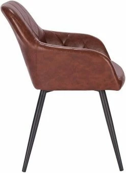 EUGAD Esszimmerstuhl, aus Kunstleder mit Armlehnen und Rückenlehne Gestell aus Metall Schwarz Braun, Dunkelbraun, Dunkelgrau -EUGAD Verkäufe 860b1013 593e 5235 b4da 16fd20dd8396