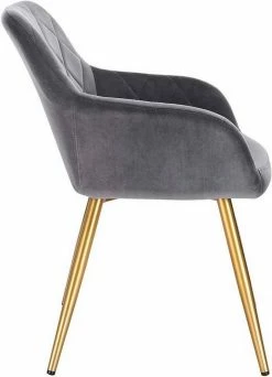 EUGAD Esszimmerstuhl (2 Stück), Wohnzimmerstuhl mit Armlehnen und Rückenlehne aus Samt Polsterstuhl Metallbeine in Gold Dunkelgrau Dunkelgrau | Dunkelgrau, Schwarz | Schwarz -EUGAD Verkäufe 86596ae2 9f13 5dc5 ba2d 11598e96ed6f