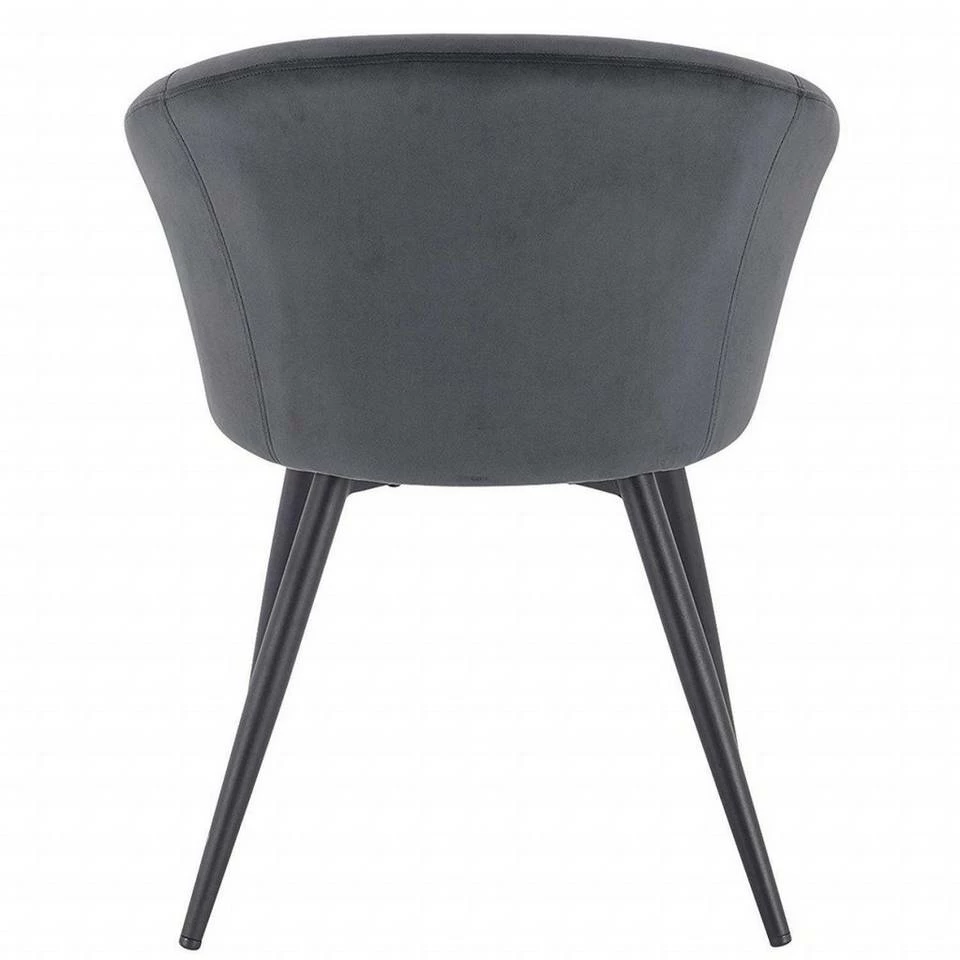 EUGAD Esszimmerstuhl, mit Armlehne, Retro Design, Samt, Metall Dunkelgrau Hellgrau, Schwarz 8 EUGAD Esszimmerstuhl, mit Armlehne, Retro Design, Samt, Metall Dunkelgrau Hellgrau, Schwarz – Bild 6