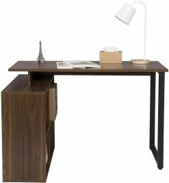 EUGAD Schreibtisch, mit Ablagen Holz 116x75x80cm Dunkelbuche Helleiche, Weiß -EUGAD Verkäufe 869f8d43 32d4 559b b29b 4a8c30b6e2f4