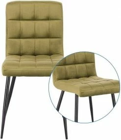 EUGAD Esszimmerstuhl (2 Stück), Polsterstuhl Wohnzimmerstuhl Samtstuhl Sessel mit Rückenlehne, Metallbeine, Sitzfläche aus Samt, Dunkelgrün Blau, Creme, Dunkelgrau, Dunkelgrün, Hellgrau, Rosa -EUGAD Verkäufe 87920abd 08bf 5ede b57a a8f8a9e7ad92