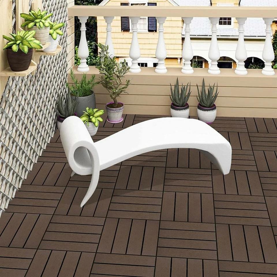 EUGAD WPC-Fliesen, 22 Stück WPC Terrassenfliesen in T-Form 30x30cm Dunkelgrau Anthrazit, Braun, Hellgrau 27 EUGAD WPC-Fliesen, 22 Stück WPC Terrassenfliesen in T-Form 30x30cm Dunkelgrau Anthrazit, Braun, Hellgrau – Bild 25