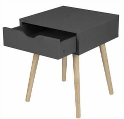 EUGAD Nachttisch, Beistelltisch mit Schublade Nachtkommode, Holzbeine MDF, Grau Weiß -EUGAD Verkäufe 883f90f0 5fd9 5538 b625 e38d145c521c